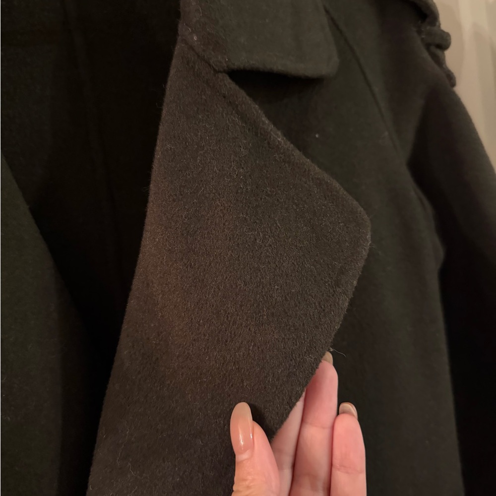 Stylish Olive Green Trench Coat 100% Wool - Picture 4 of 7